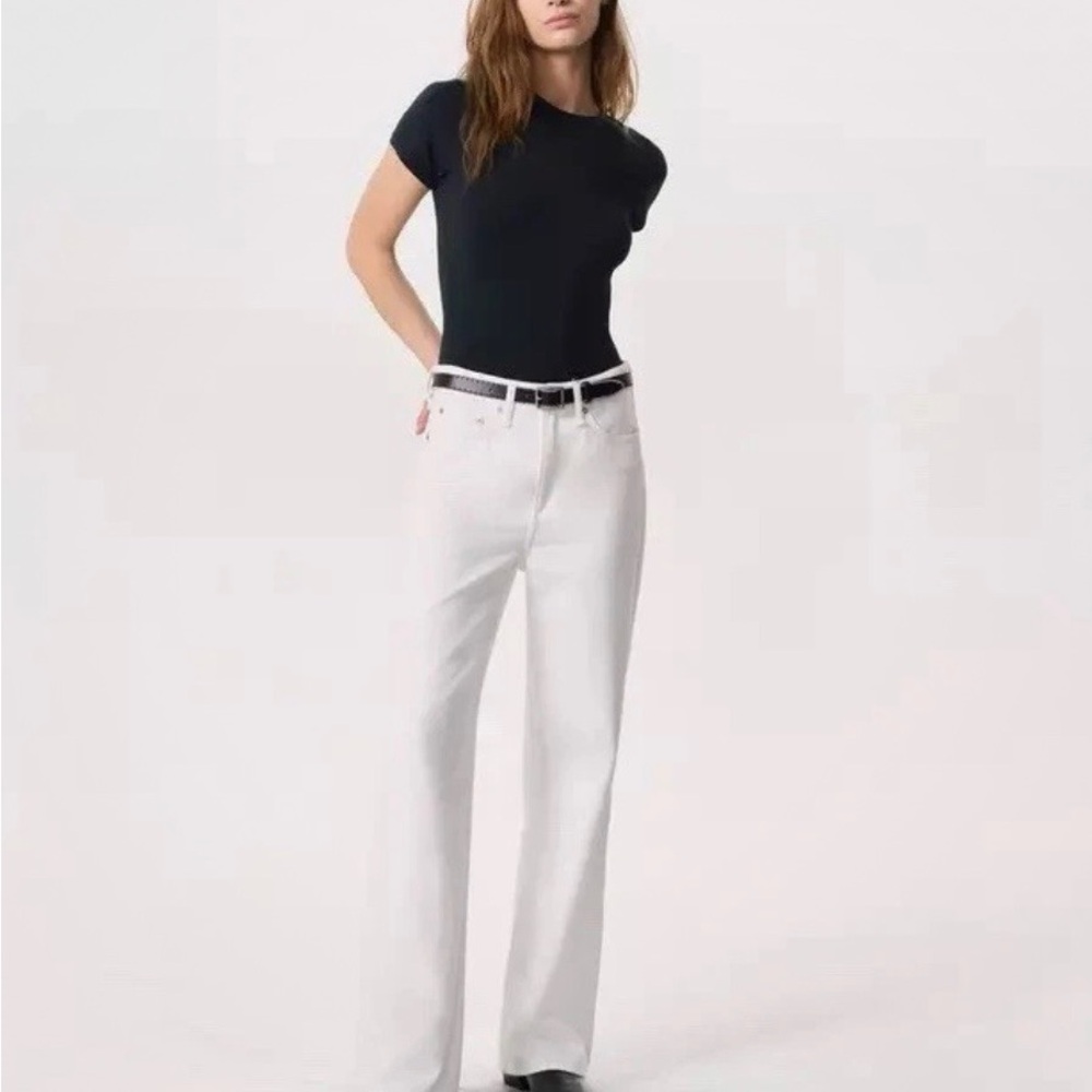 White High-Rise Wide Leg Jeans - Women
